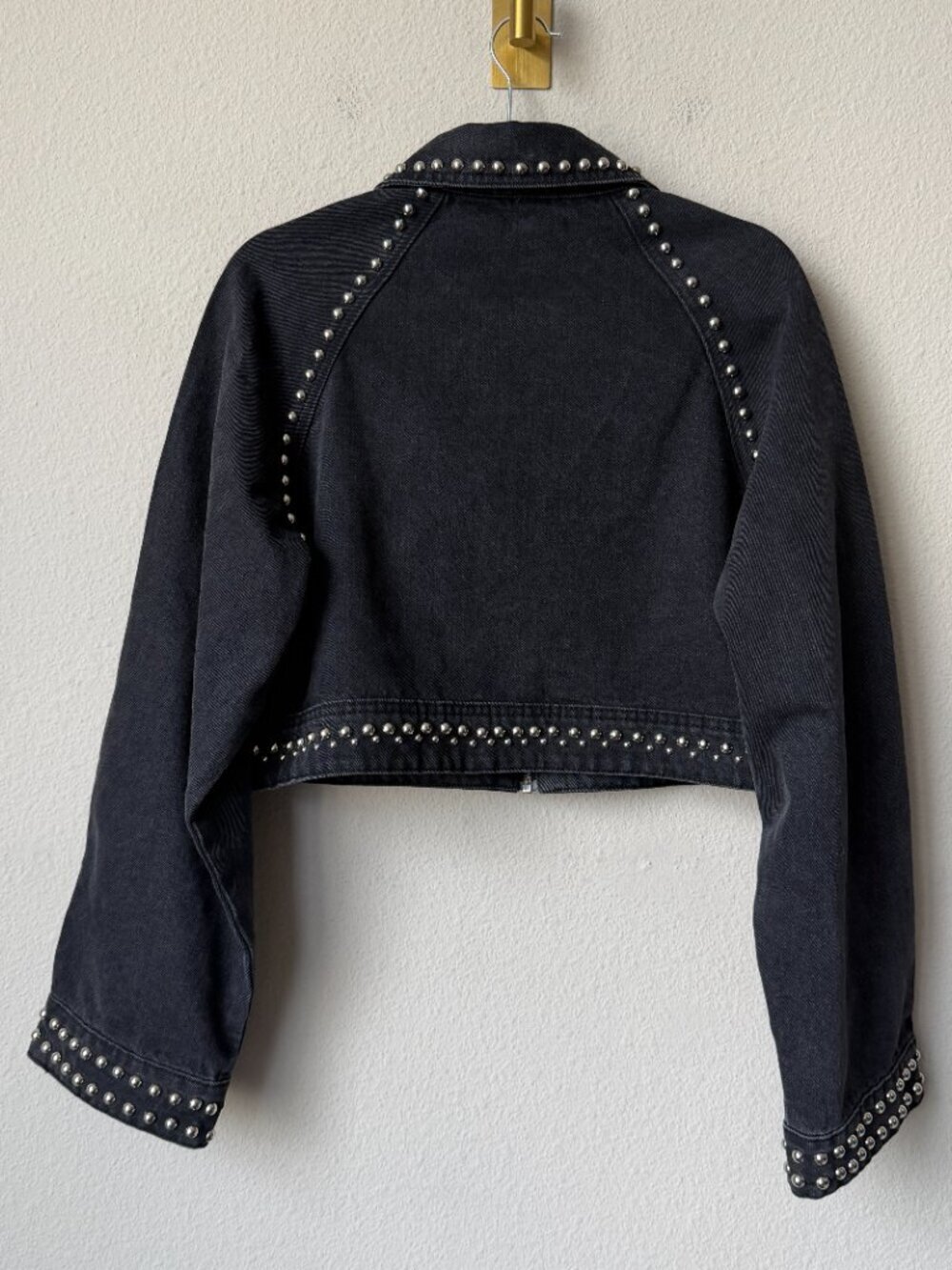 Nasty Gal Matching Set Studded Hearts Denim Jacket & Shorts NWT - Picture 4 of 9
